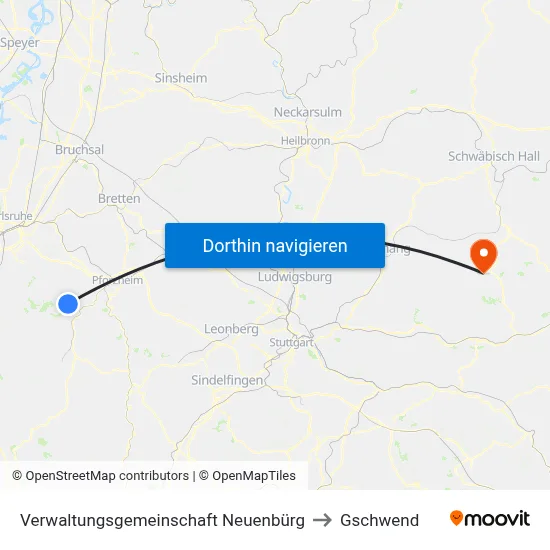 Verwaltungsgemeinschaft Neuenbürg to Gschwend map