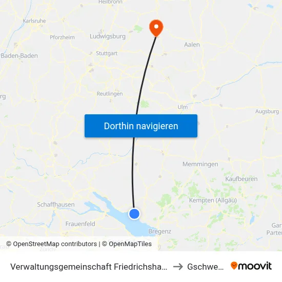 Verwaltungsgemeinschaft Friedrichshafen to Gschwend map