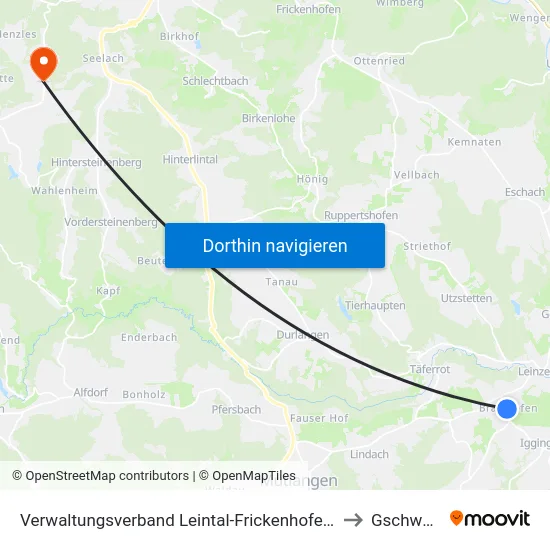 Verwaltungsverband Leintal-Frickenhofer Höhe to Gschwend map