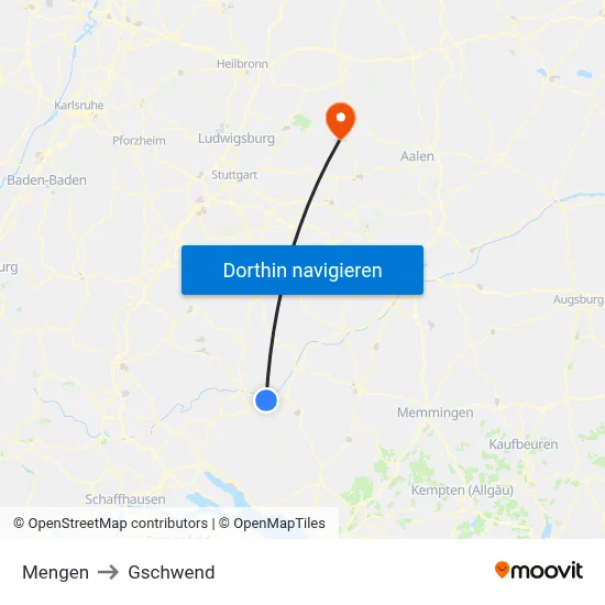 Mengen to Gschwend map