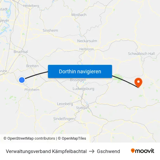 Verwaltungsverband Kämpfelbachtal to Gschwend map