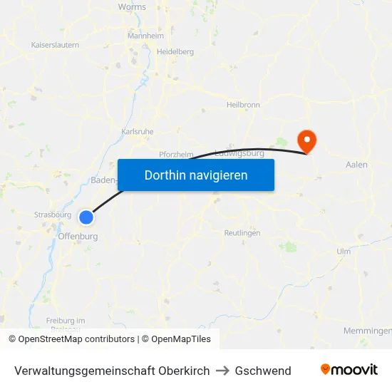 Verwaltungsgemeinschaft Oberkirch to Gschwend map