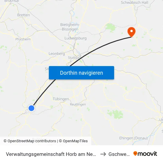 Verwaltungsgemeinschaft Horb am Neckar to Gschwend map