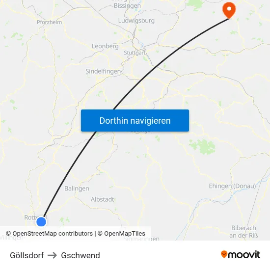 Göllsdorf to Gschwend map