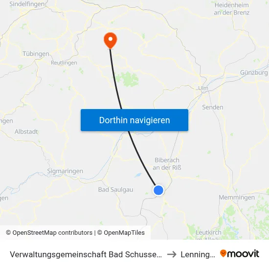 Verwaltungsgemeinschaft Bad Schussenried to Lenningen map