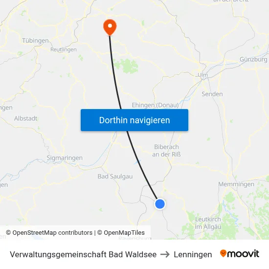 Verwaltungsgemeinschaft Bad Waldsee to Lenningen map