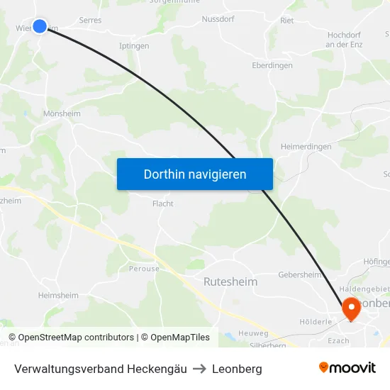 Verwaltungsverband Heckengäu to Leonberg map