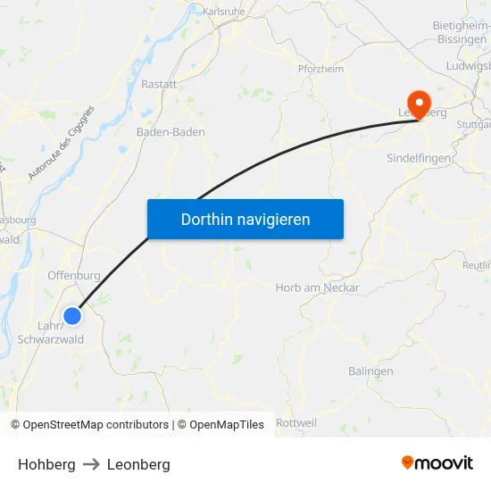 Hohberg to Leonberg map