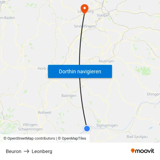 Beuron to Leonberg map