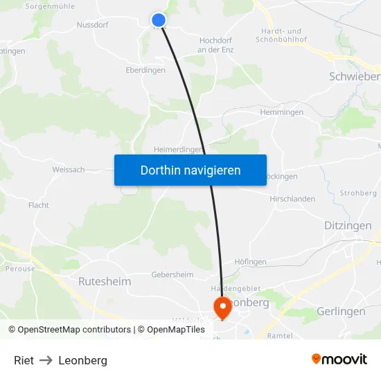 Riet to Leonberg map