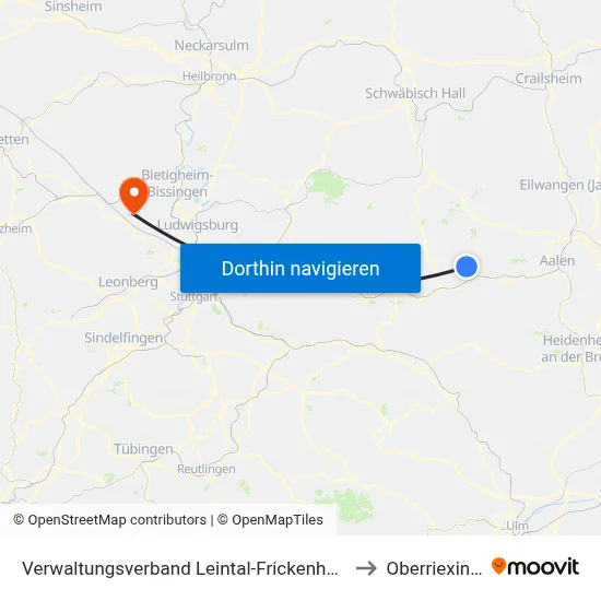 Verwaltungsverband Leintal-Frickenhofer Höhe to Oberriexingen map