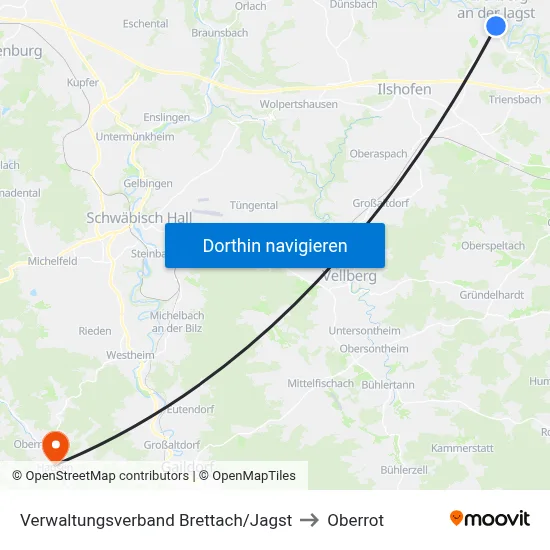 Verwaltungsverband Brettach/Jagst to Oberrot map
