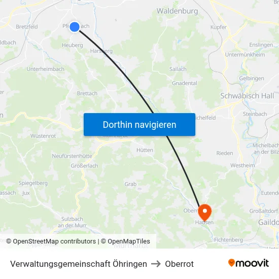 Verwaltungsgemeinschaft Öhringen to Oberrot map