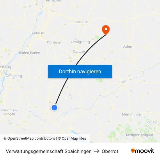 Verwaltungsgemeinschaft Spaichingen to Oberrot map