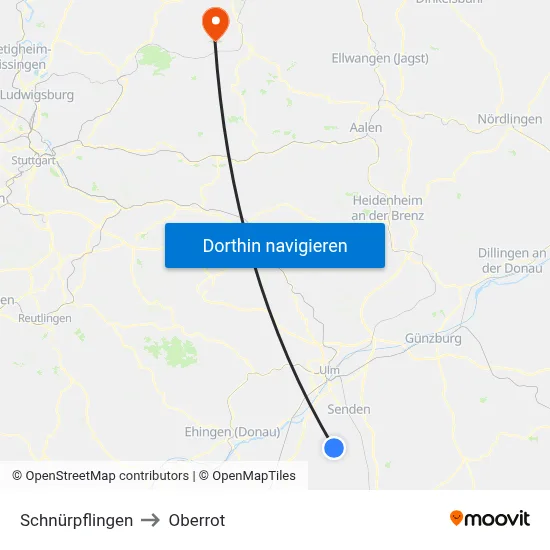 Schnürpflingen to Oberrot map