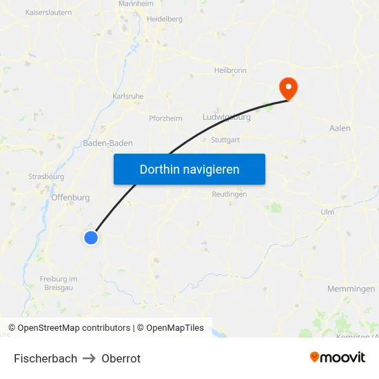 Fischerbach to Oberrot map