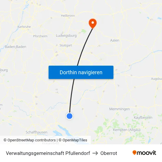 Verwaltungsgemeinschaft Pfullendorf to Oberrot map