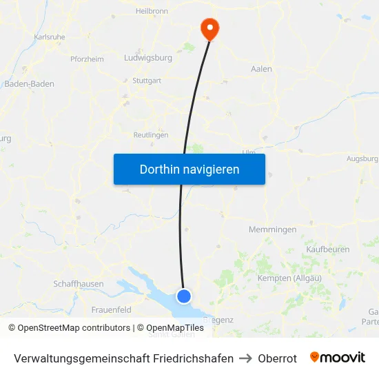 Verwaltungsgemeinschaft Friedrichshafen to Oberrot map