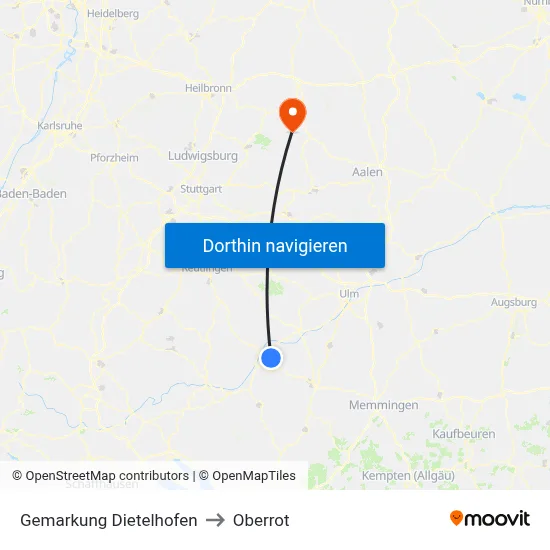 Gemarkung Dietelhofen to Oberrot map