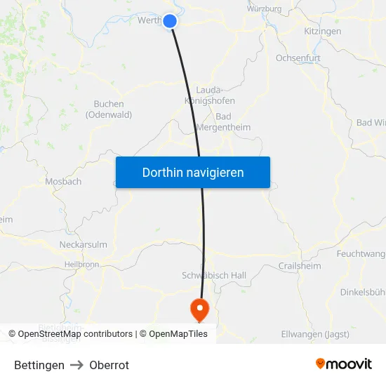 Bettingen to Oberrot map