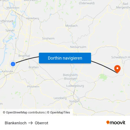 Blankenloch to Oberrot map