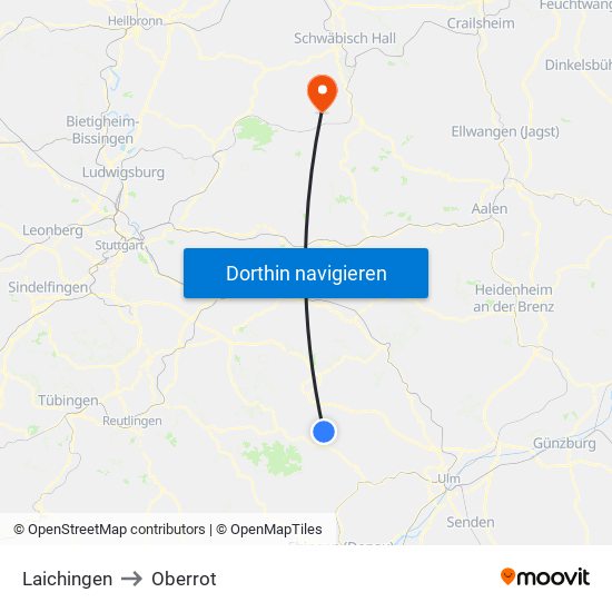 Laichingen to Oberrot map