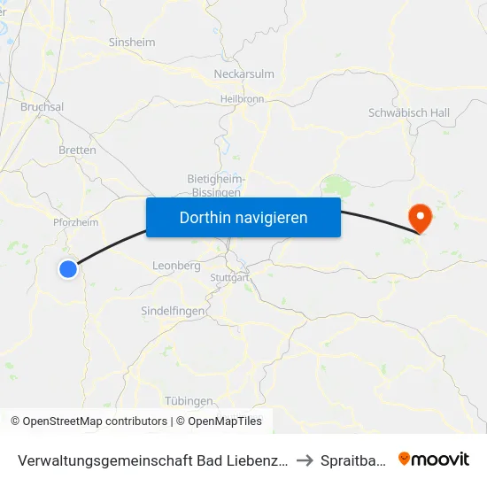 Verwaltungsgemeinschaft Bad Liebenzell to Spraitbach map