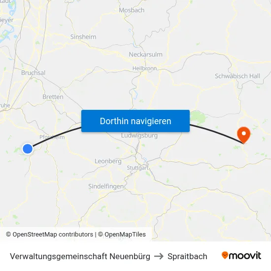 Verwaltungsgemeinschaft Neuenbürg to Spraitbach map