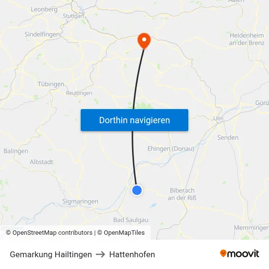 Gemarkung Hailtingen to Hattenhofen map