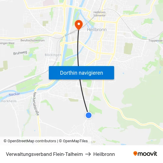 Verwaltungsverband Flein-Talheim to Heilbronn map