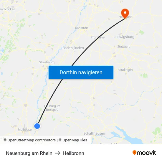 Neuenburg am Rhein to Heilbronn map