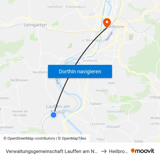Verwaltungsgemeinschaft Lauffen am Neckar to Heilbronn map