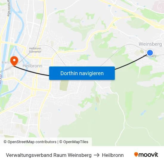 Verwaltungsverband Raum Weinsberg to Heilbronn map