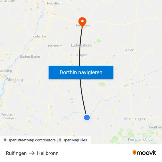 Rulfingen to Heilbronn map