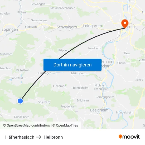 Häfnerhaslach to Heilbronn map