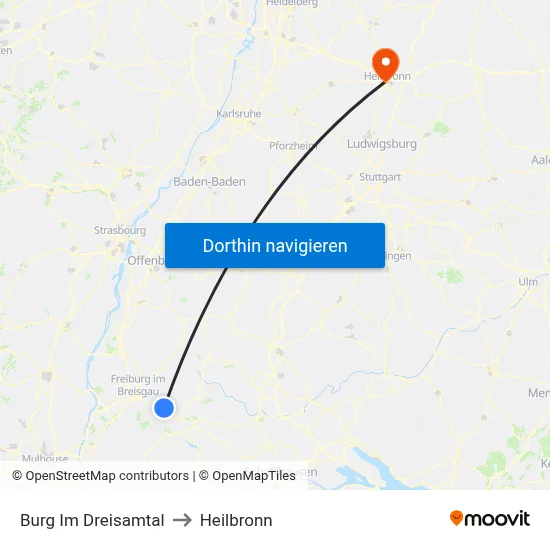 Burg Im Dreisamtal to Heilbronn map