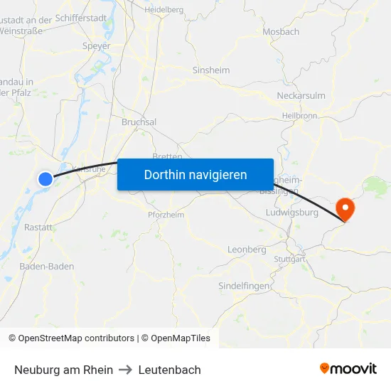 Neuburg am Rhein to Leutenbach map
