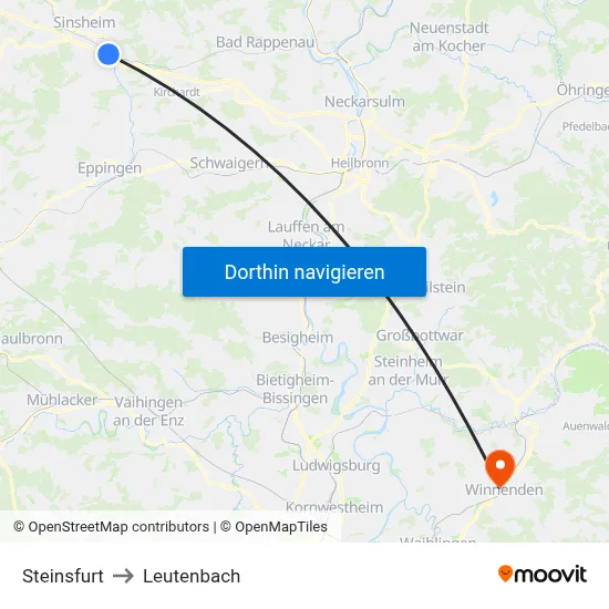 Steinsfurt to Leutenbach map