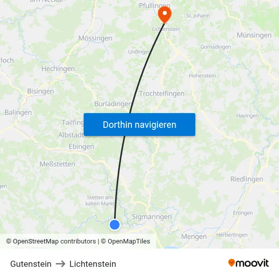 Gutenstein to Lichtenstein map