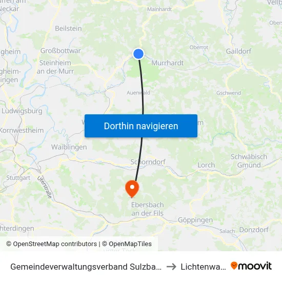 Gemeindeverwaltungsverband Sulzbach to Lichtenwald map