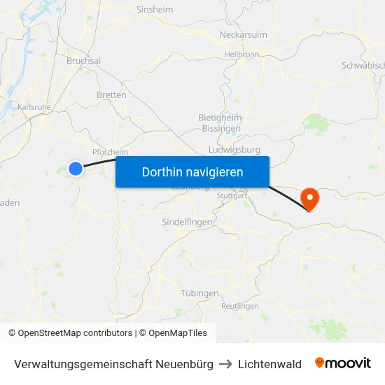 Verwaltungsgemeinschaft Neuenbürg to Lichtenwald map
