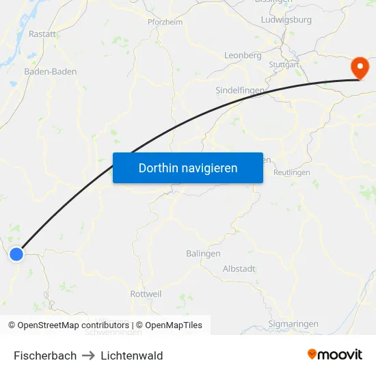 Fischerbach to Lichtenwald map