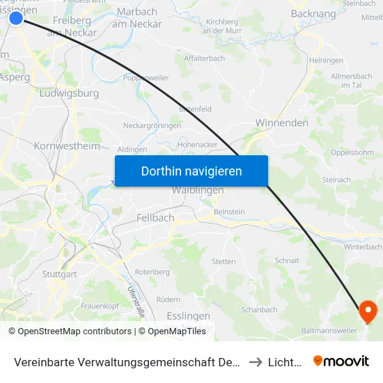 Vereinbarte Verwaltungsgemeinschaft Der Stadt Bietigheim-Bissingen to Lichtenwald map