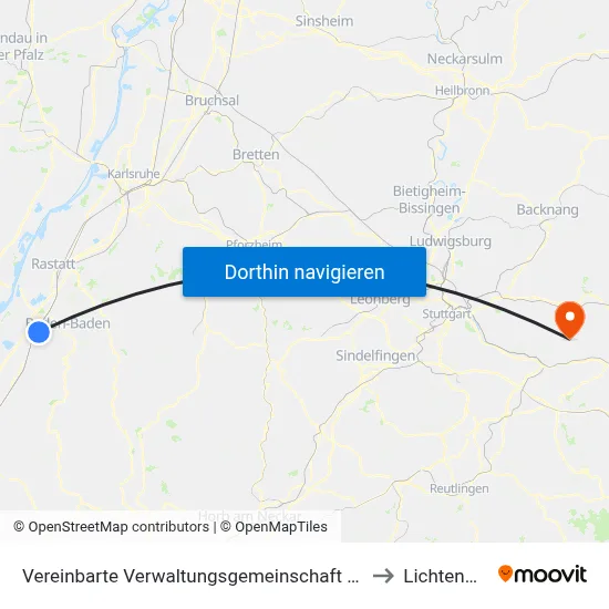 Vereinbarte Verwaltungsgemeinschaft Sinzheim to Lichtenwald map
