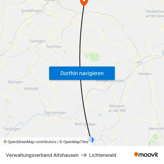 Verwaltungsverband Altshausen to Lichtenwald map