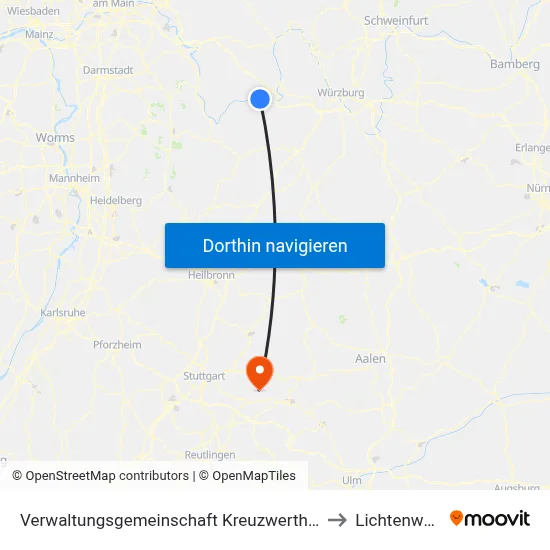 Verwaltungsgemeinschaft Kreuzwertheim to Lichtenwald map