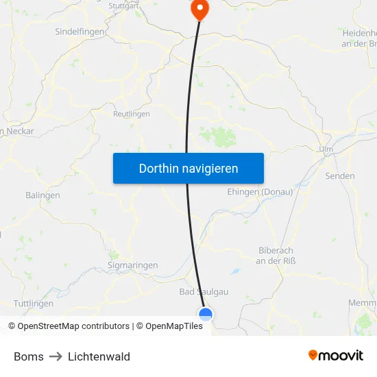 Boms to Lichtenwald map