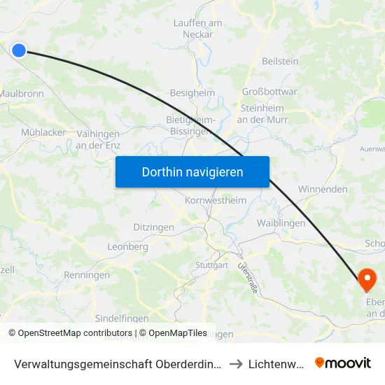 Verwaltungsgemeinschaft Oberderdingen to Lichtenwald map