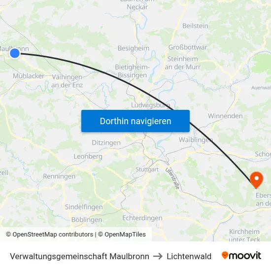 Verwaltungsgemeinschaft Maulbronn to Lichtenwald map