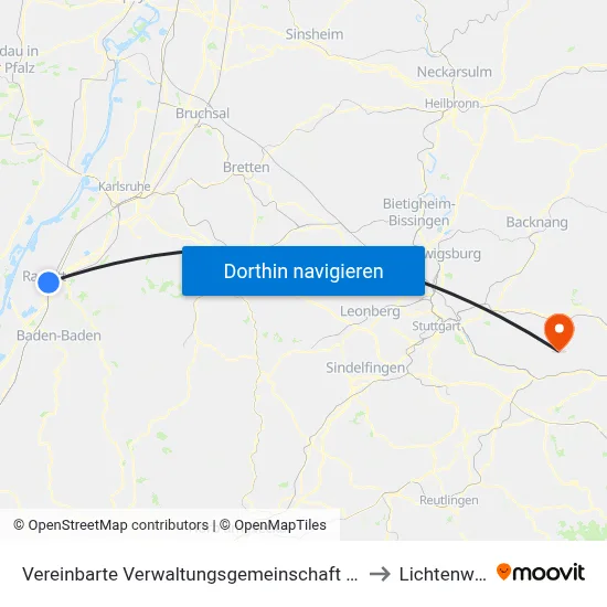 Vereinbarte Verwaltungsgemeinschaft Rastatt to Lichtenwald map